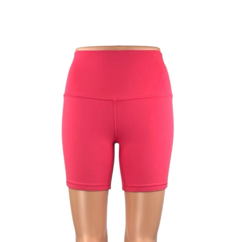 Lululemon Womens Hot Pink High Waisted Yoga Running Athletic Biker Shorts Size 4